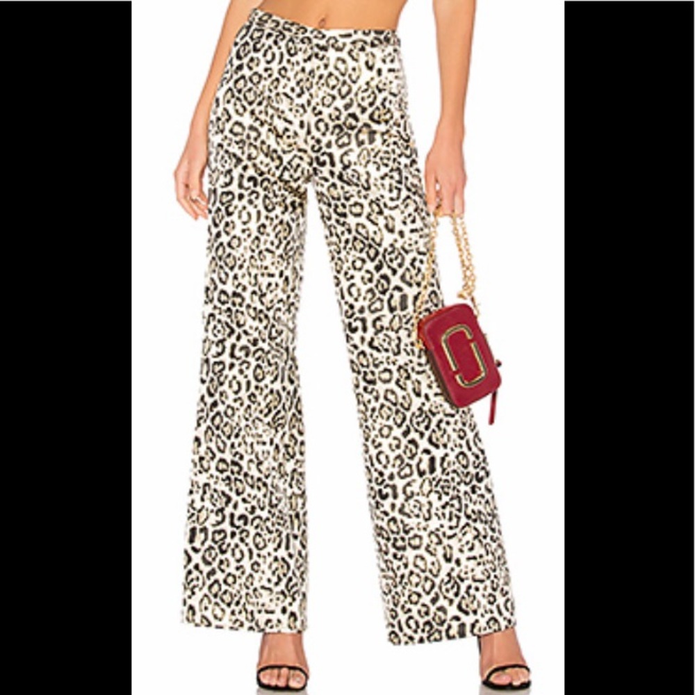 LPA leopard print high waisted wide leg pant